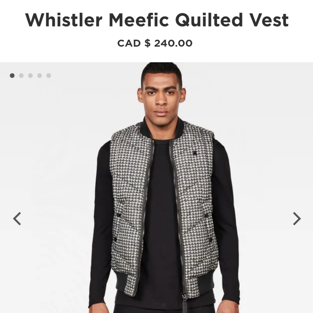 Nwt G star raw whistler vest sz med